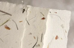 Papier czerpany - Kalander - cebula i trawa, gładki, A5