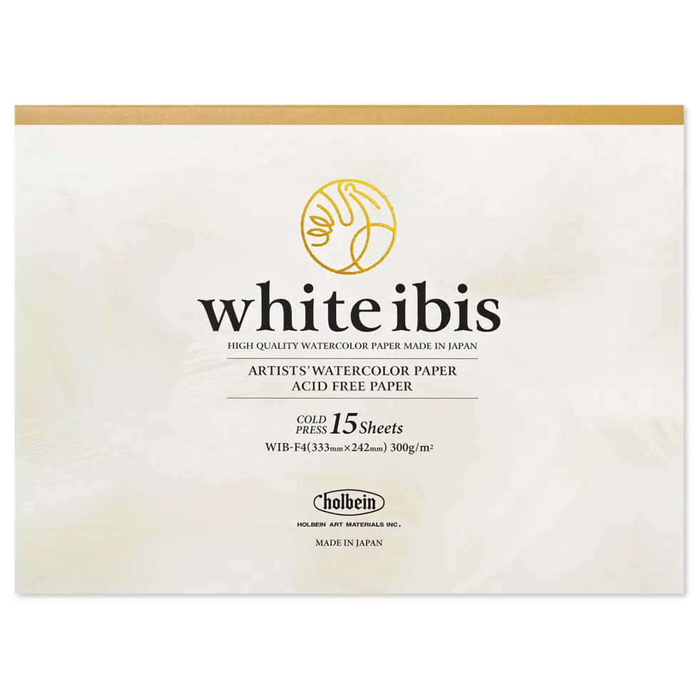 Papier do akwareli White Ibis - Holbein - cold press, 33 x 24 cm, 300 g, 15 ark.