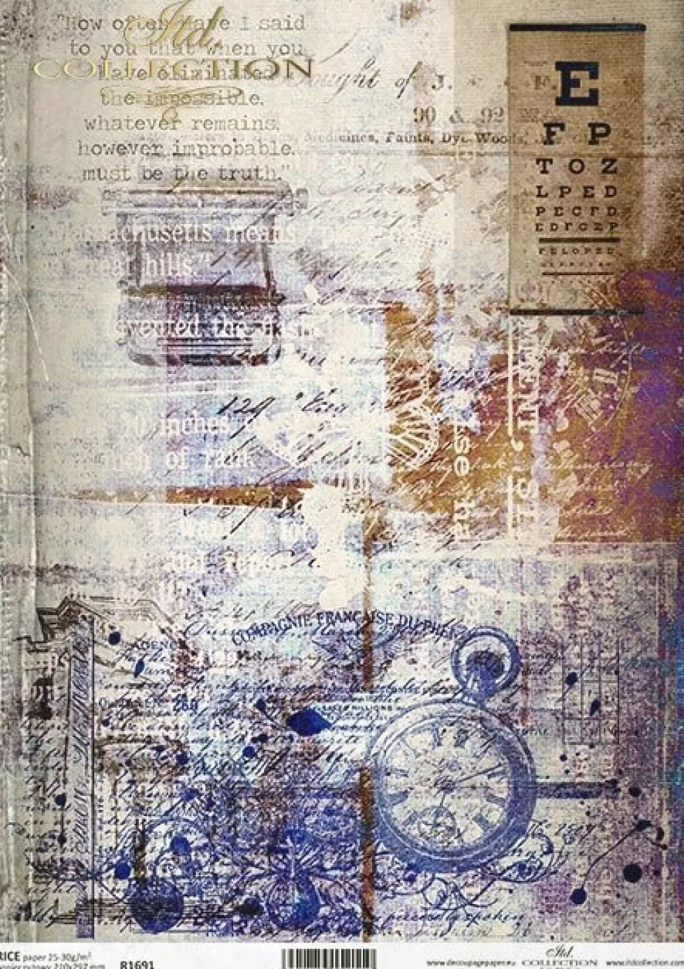 Papier do decoupage A4 - ITD Collection - ryżowy, R1673