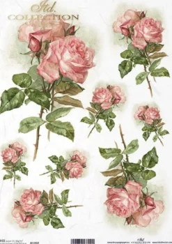 Papier do decoupage A4 - ITD Collection - ryżowy, R1202