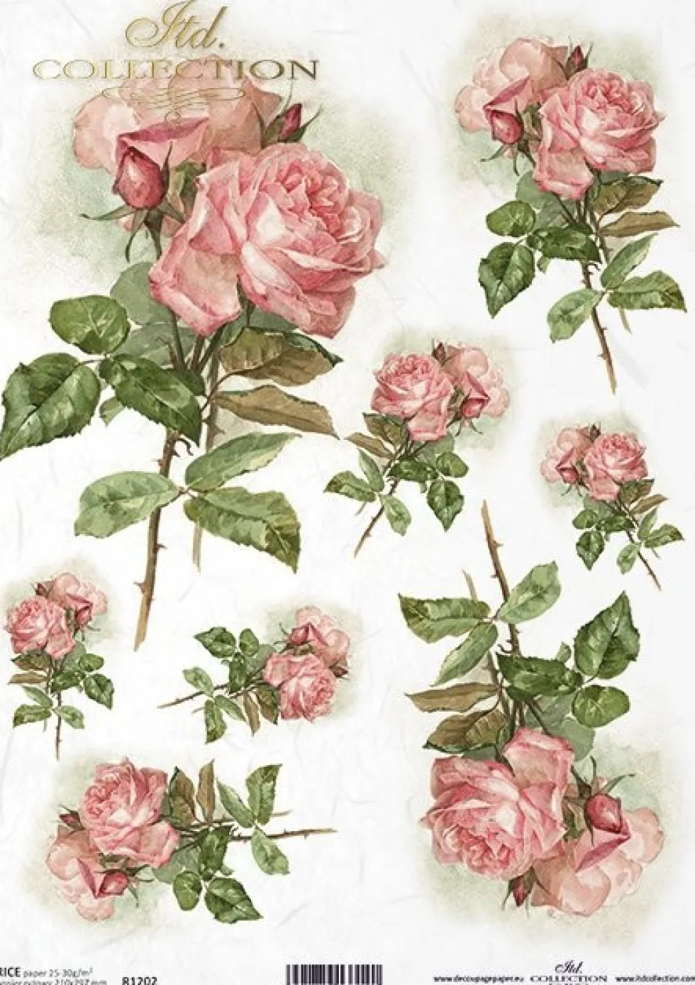 Papier do decoupage A4 - ITD Collection - ryżowy, R1202
