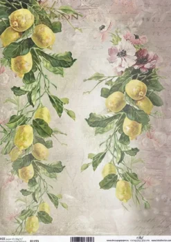 Papier do decoupage A4 - ITD Collection - ryżowy, R1193