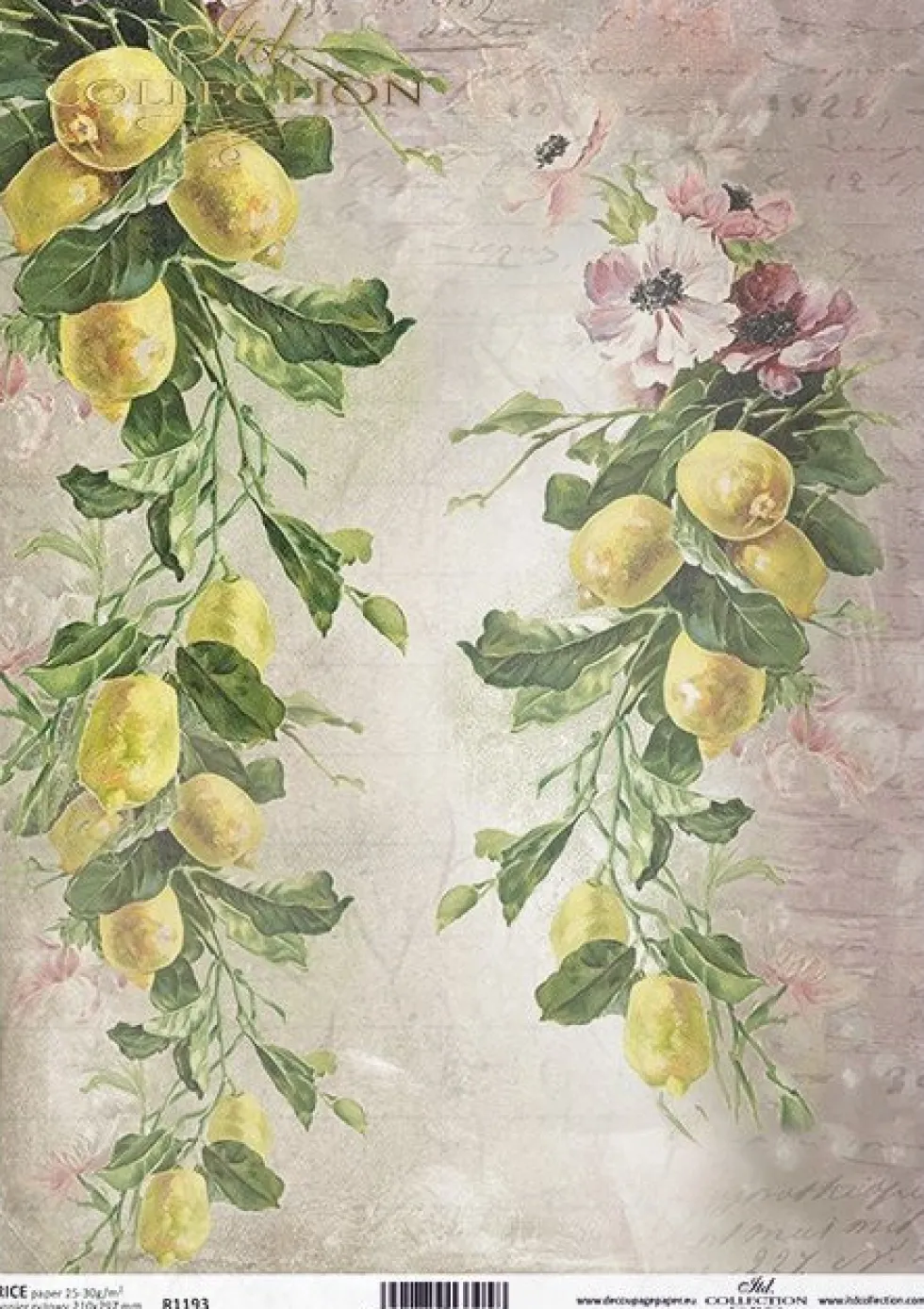 Papier do decoupage A4 - ITD Collection - ryżowy, R1193