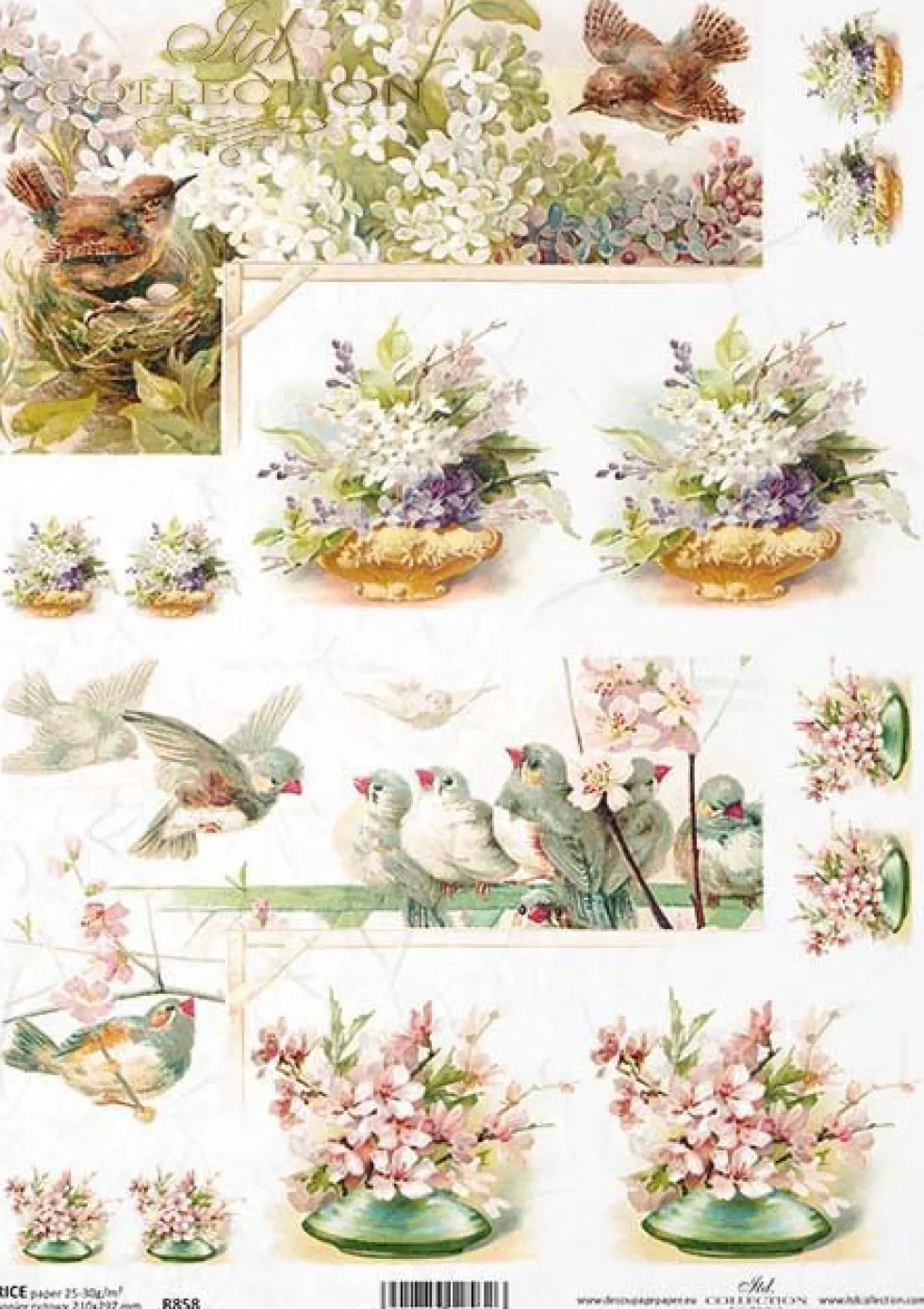 Papier do decoupage A4 - ITD Collection - ryżowy, R857