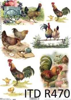 Papier do decoupage A4 - ITD Collection - ryżowy, R470