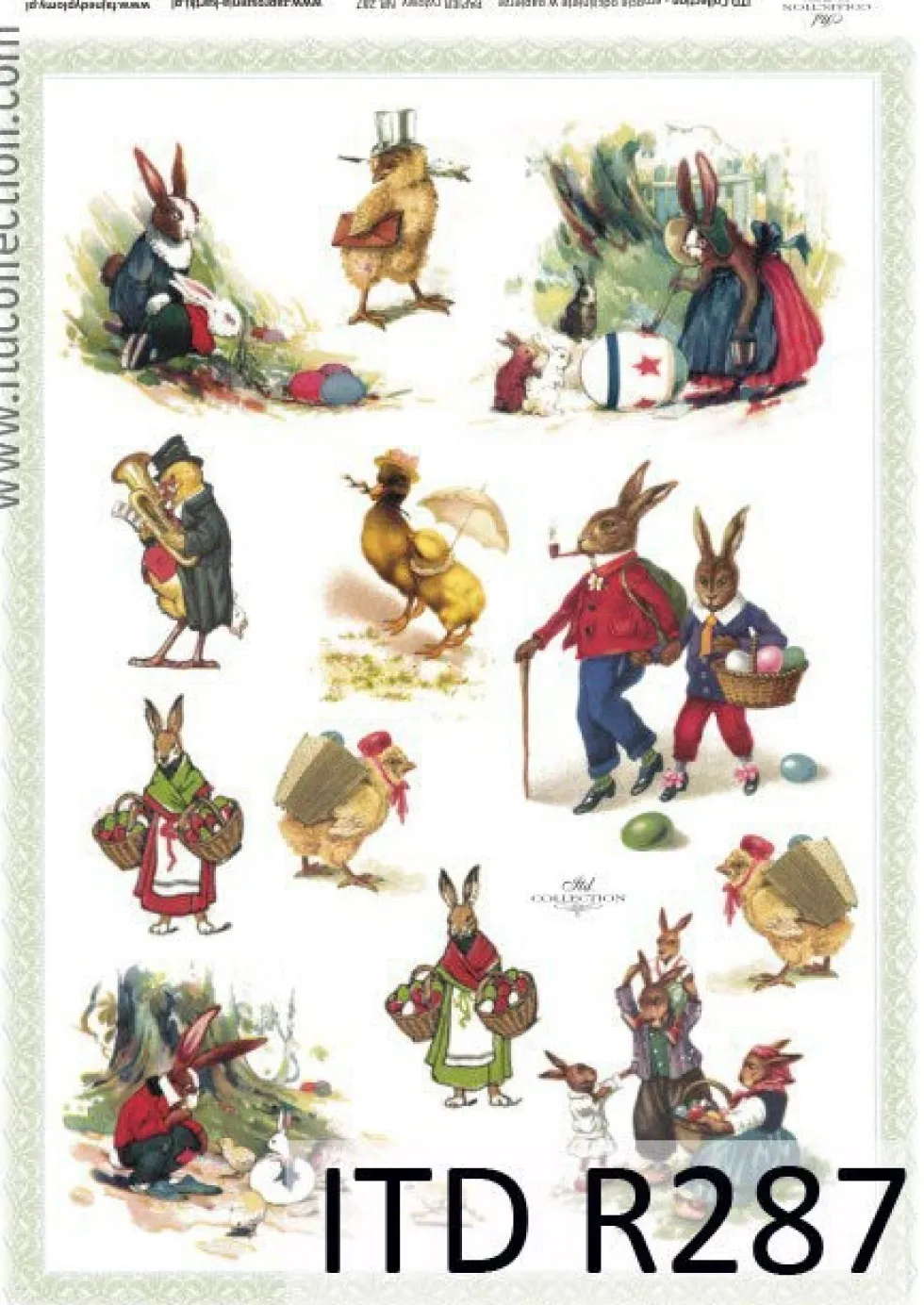 Papier do decoupage A4 - ITD Collection - ryżowy, R286