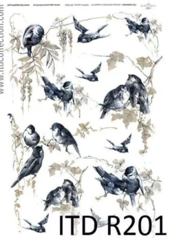 Papier do decoupage A4 - ITD Collection - ryżowy, R201
