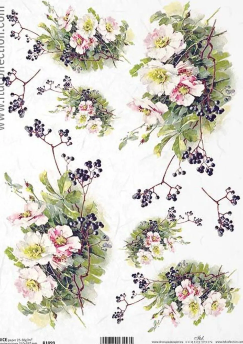 Papier do decoupage A4 - ITD Collection - ryżowy, R1099