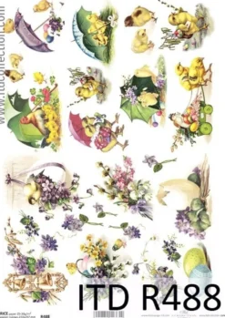 Papier do decoupage A4 - ITD Collection - ryżowy, R488