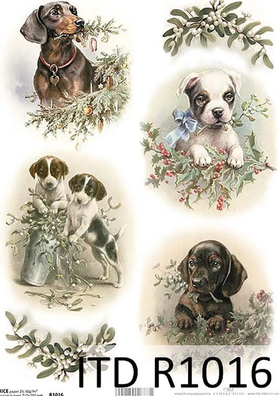 Papier do decoupage A4 - ITD Collection - ryżowy, R1012