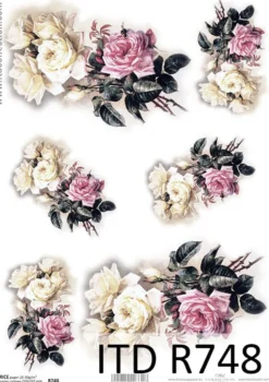 Papier do decoupage A4 - ITD Collection - ryżowy, R746