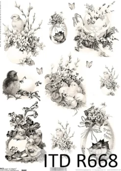 Papier do decoupage A4 - ITD Collection - ryżowy, R668