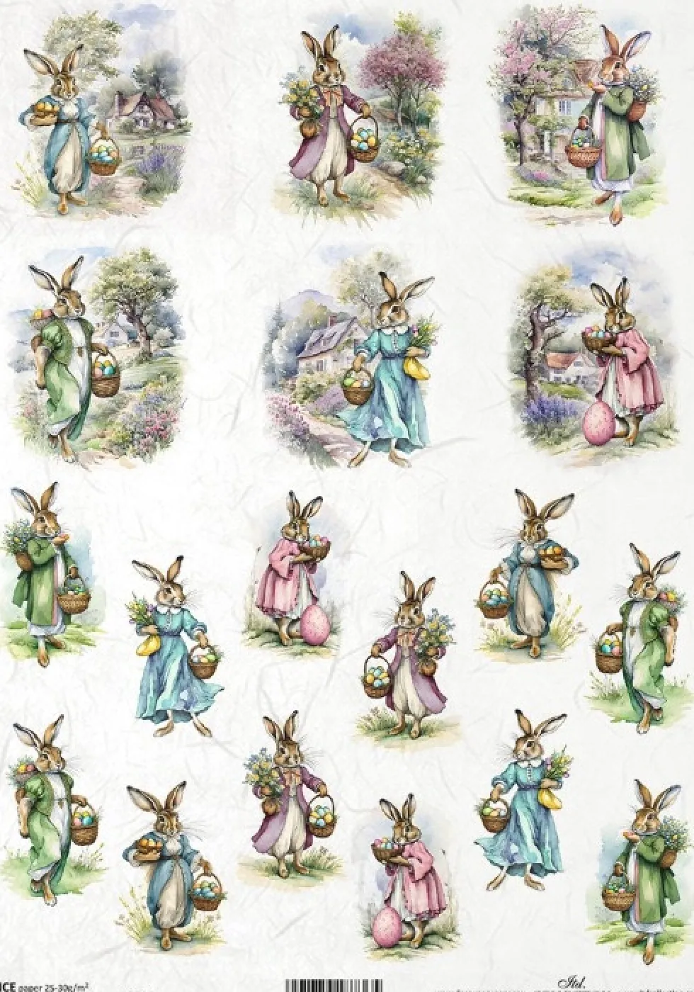 Papier do decoupage A4 - ITD Collection - ryżowy, R2366