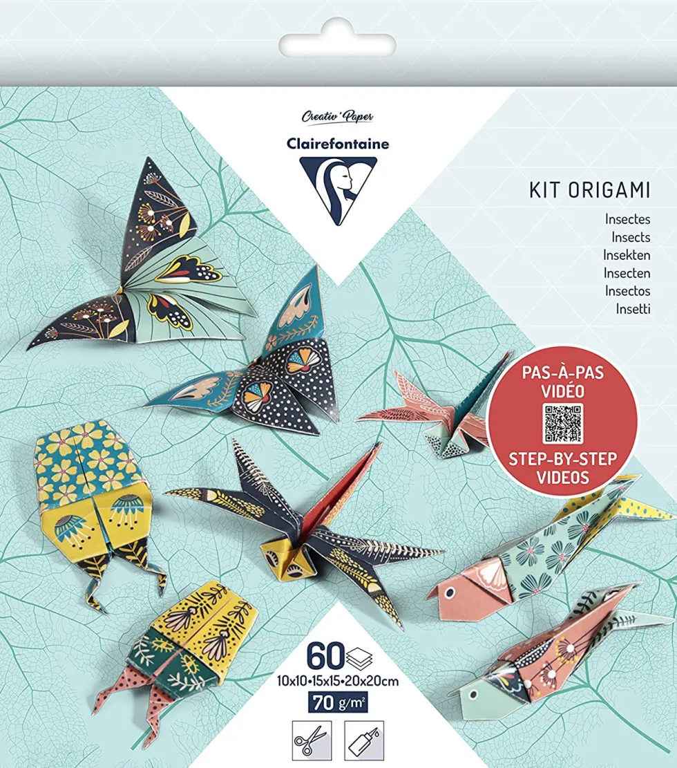 Papier do origami, Insects - Clairefontaine - 70 g, 60 ark.