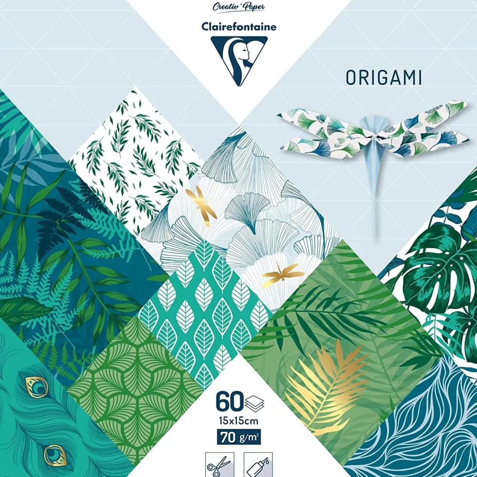 Papier do origami, Vegetal Chic - Clairefontaine - 70 g, 60 ark.