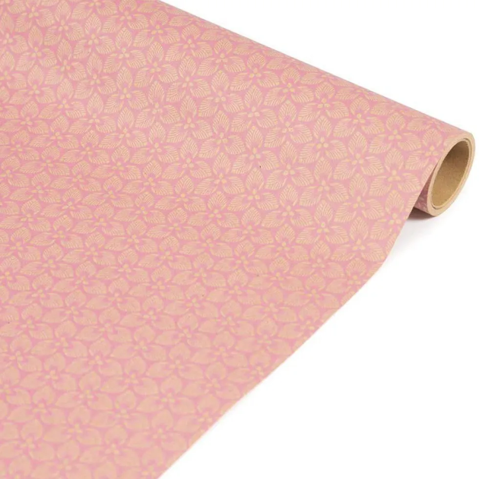 Papier do pakowania prezentów, Pink Flower - Clairefontaine - 35 cm x 5 m