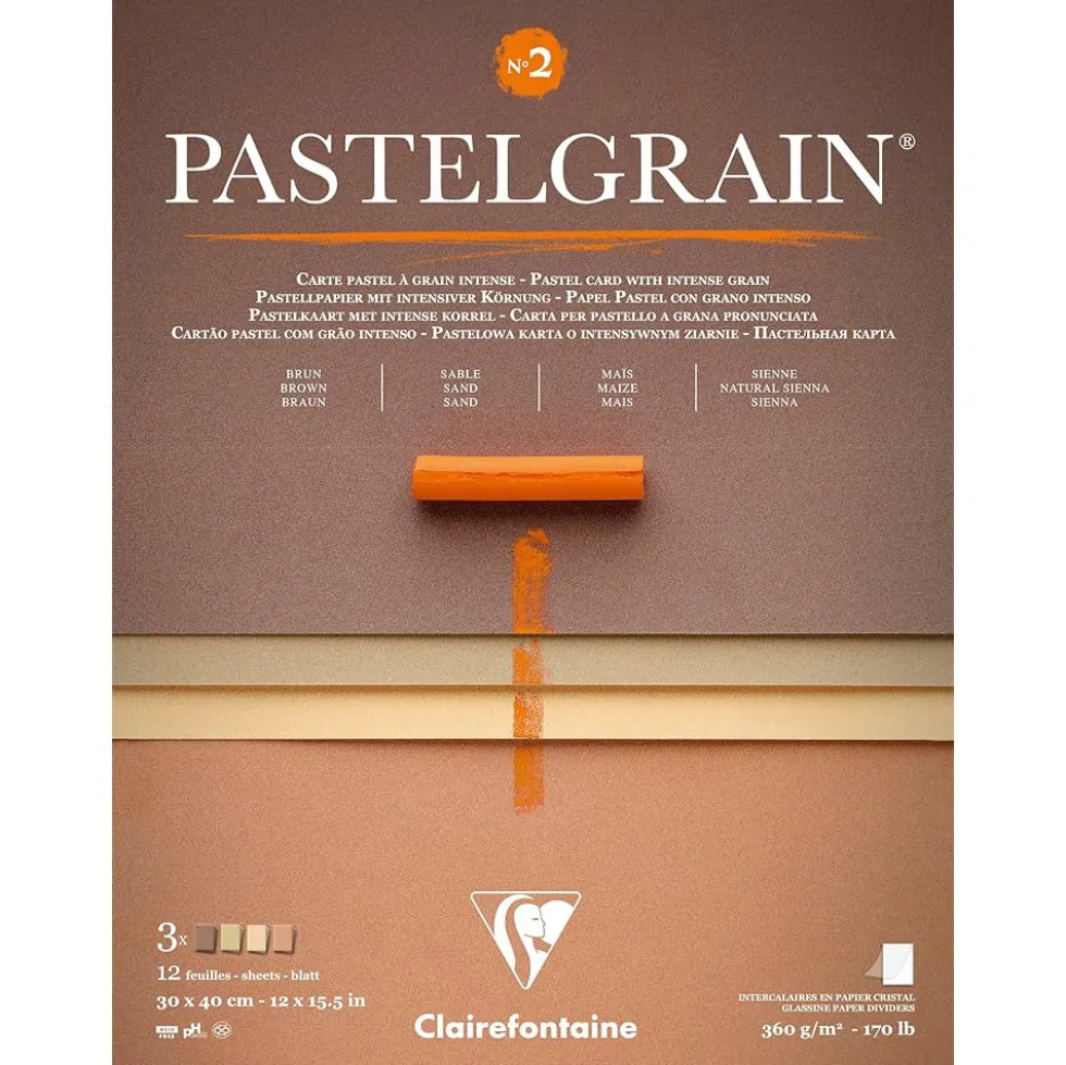 Papier do pasteli suchych PastelGrain No.2 - Clairefontaine - 30 x 40 cm 360 g 12 ark.