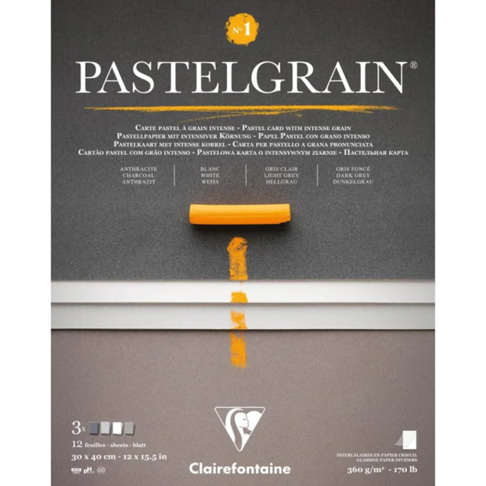 Papier do pasteli suchych PastelGrain No.1 - Clairefontaine - 24 x 30 cm 360 g 12 ark.