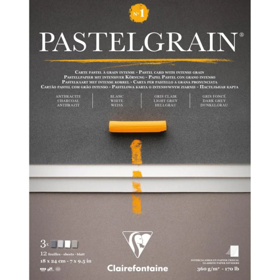 Papier do pasteli suchych PastelGrain No.1 - Clairefontaine - 18 x 24 cm 360 g 12 ark.
