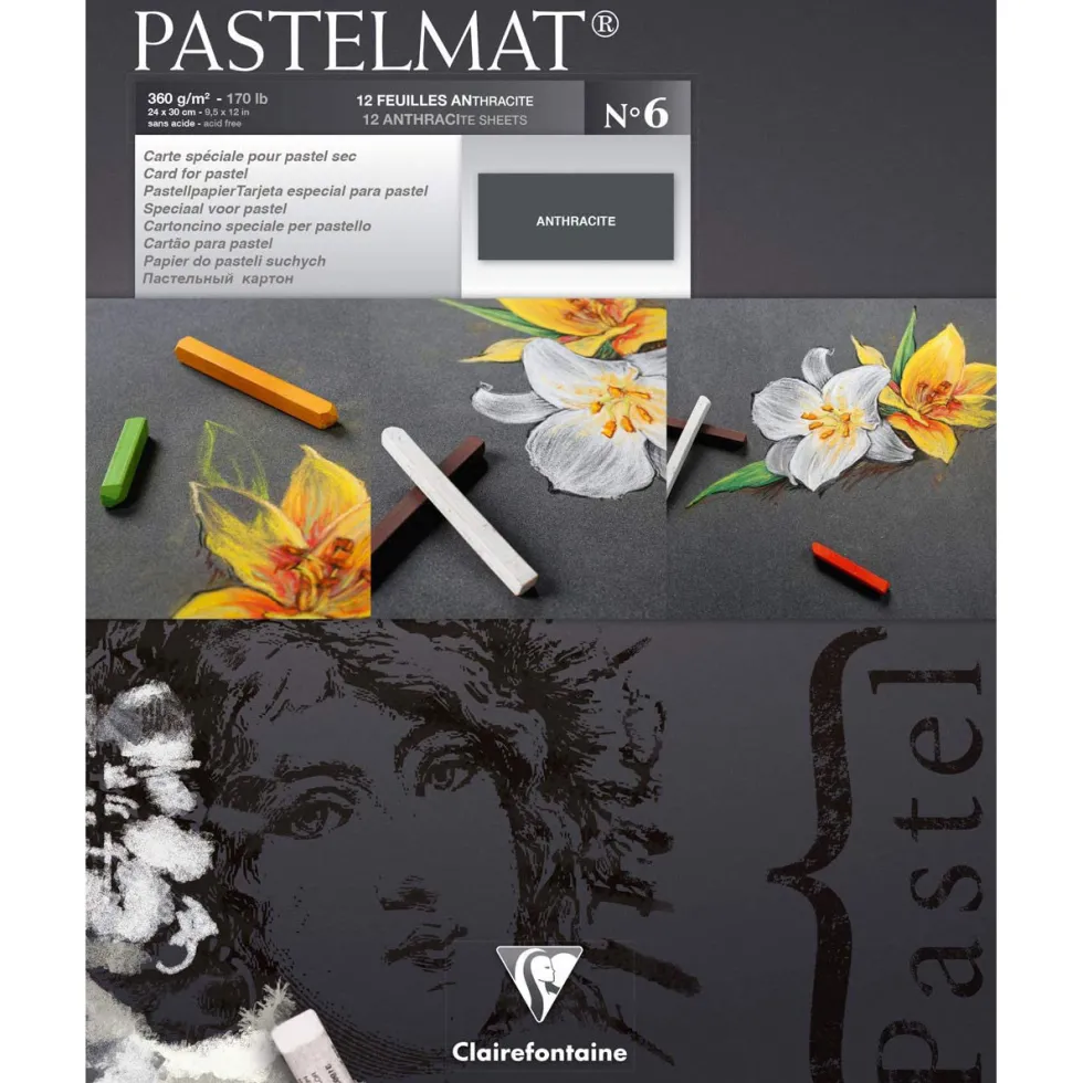 Papier do pasteli suchych Pastelmat - Clairefontaine - nr 6, 24 x 30 cm, 300g, 12 ark.