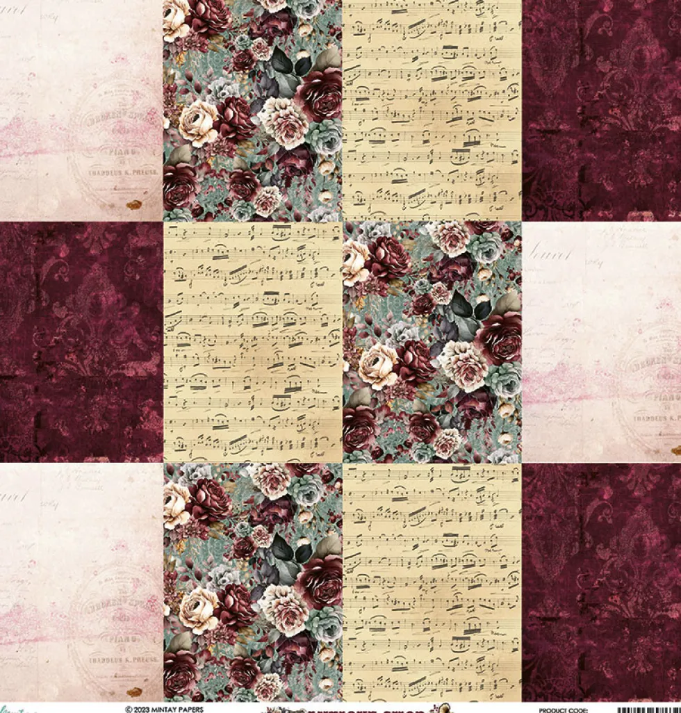 Papier do scrapbookingu 30,5 x 30,5 cm - Mintay - Antique Shop 05