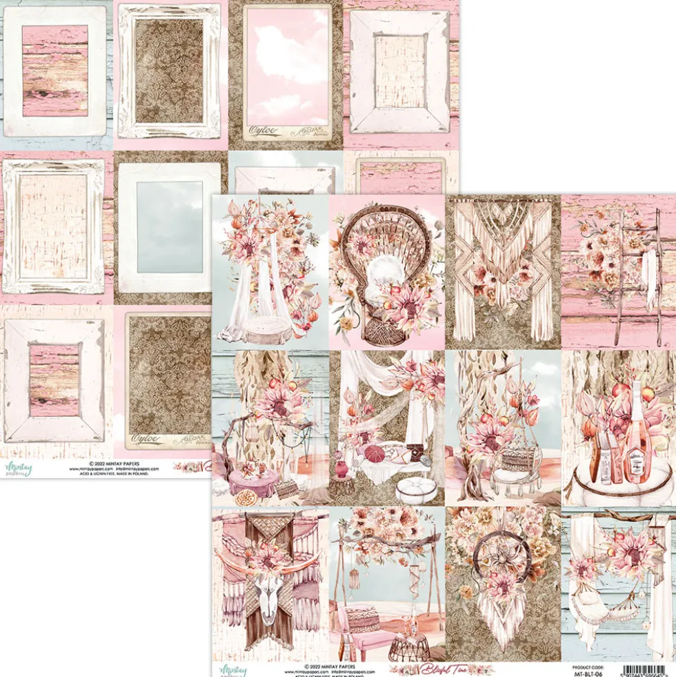 Papier do scrapbookingu 30,5 x 30,5 cm - Mintay - Blissful Time 06