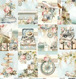 Papier do scrapbookingu 30,5 x 30,5 cm - Mintay - Bon Voyage 06