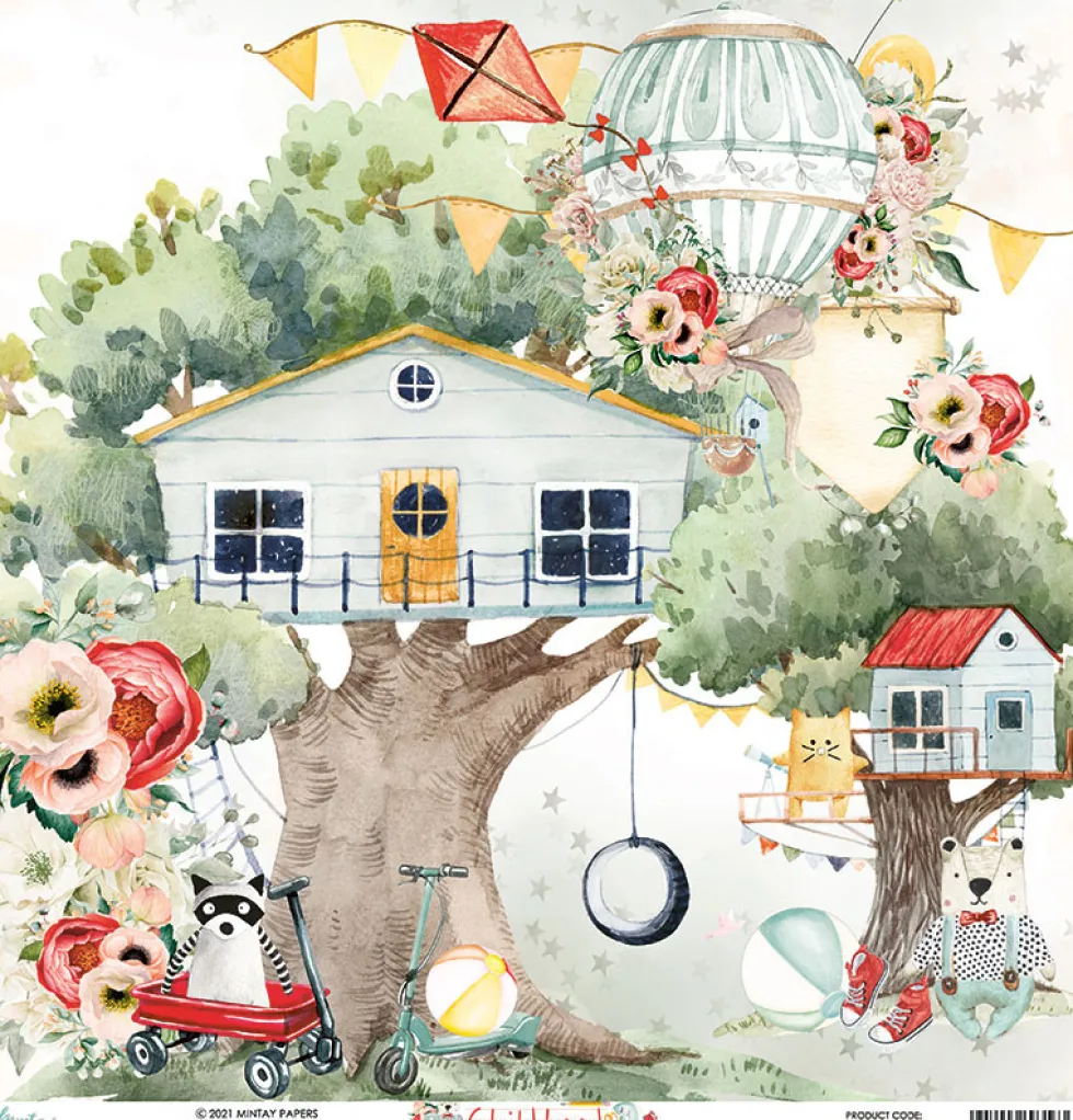 Papier do scrapbookingu 30 x 30 cm - Mintay - Childhood 04