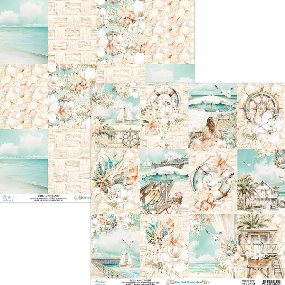 Papier do scrapbookingu 30,5 x 30,5 cm - Mintay - Coastal Memories 06
