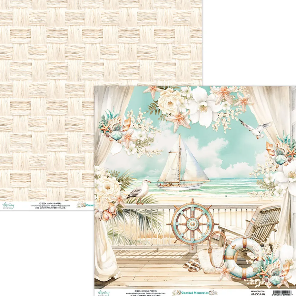 Papier do scrapbookingu 30,5 x 30,5 cm - Mintay - Coastal Memories 04
