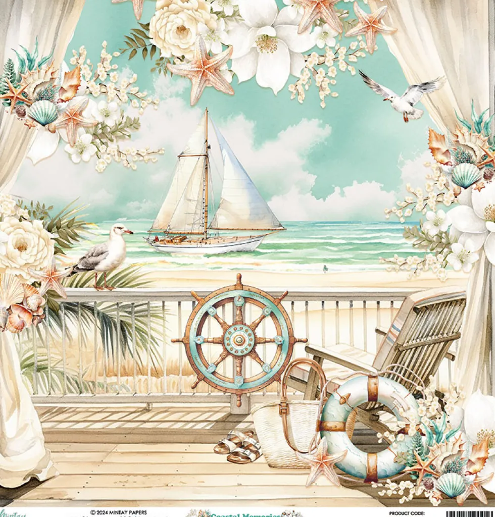 Papier do scrapbookingu 30,5 x 30,5 cm - Mintay - Coastal Memories 04