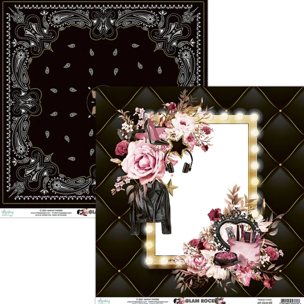 Papier do scrapbookingu 30 x 30 cm - Mintay - Glam Rock 02