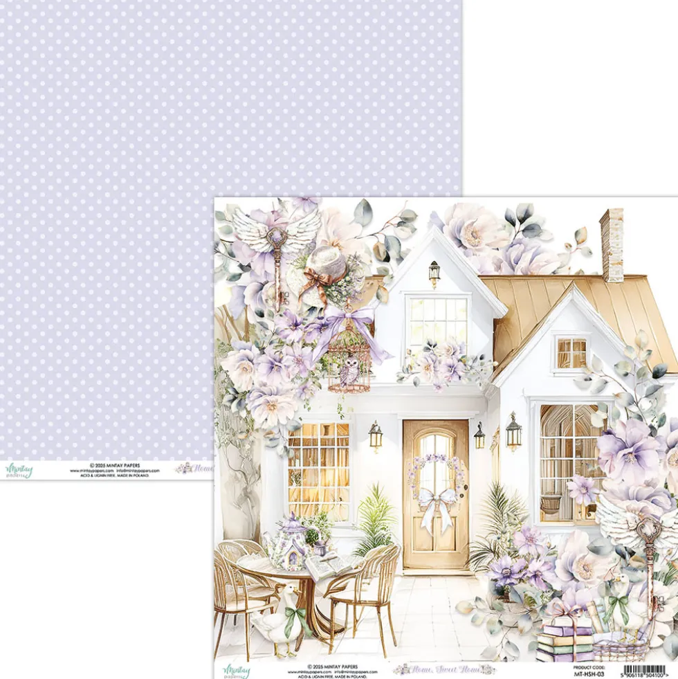 Papier do scrapbookingu 30,5 x 30,5 cm - Mintay - Home Sweet Home 03