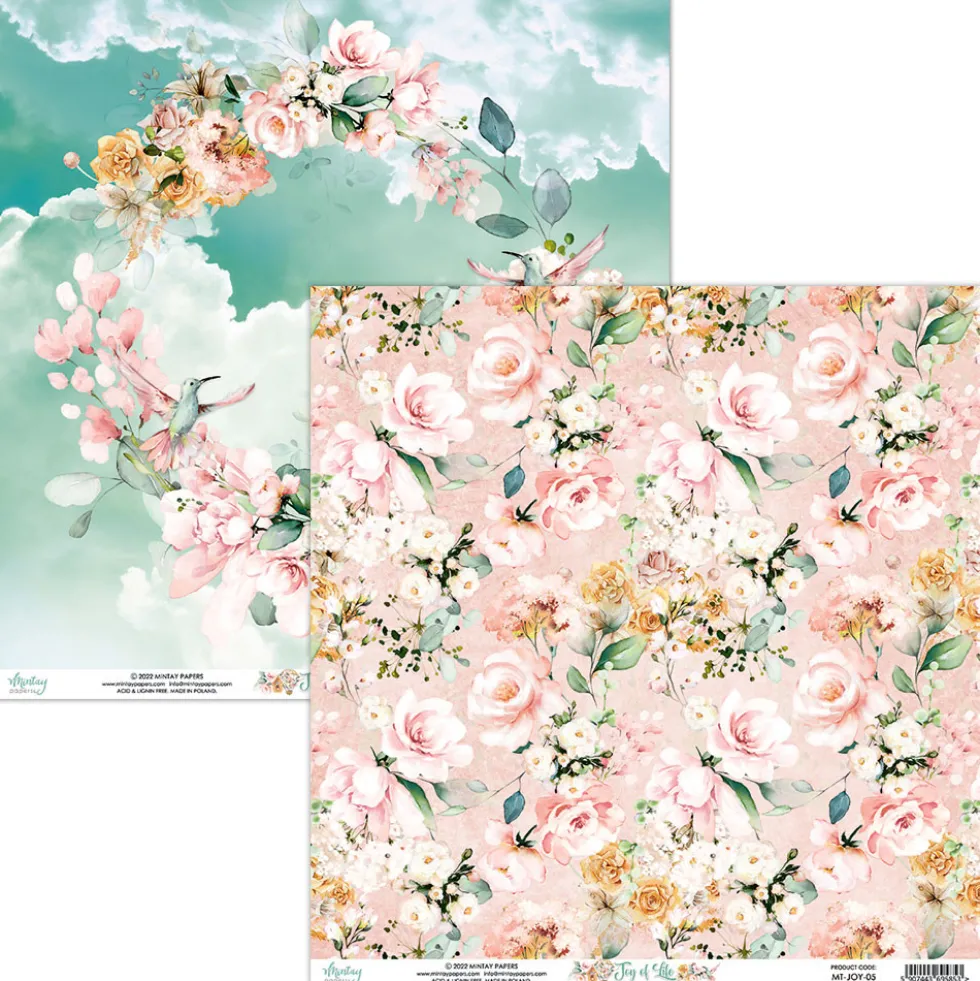 Papier do scrapbookingu 30,5 x 30,5 cm - Mintay - Joy of Life 05