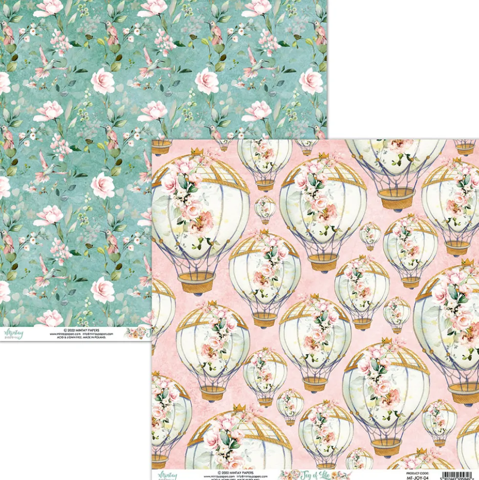 Papier do scrapbookingu 30,5 x 30,5 cm - Mintay - Joy of Life 04