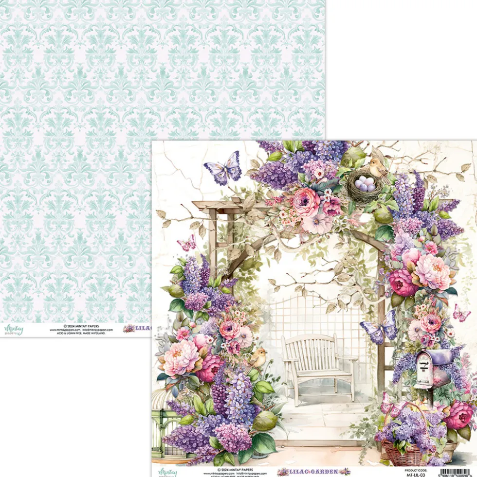 Papier do scrapbookingu 30,5 x 30,5 cm - Mintay - Lilac Garden 03