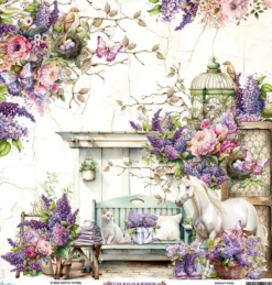 Papier do scrapbookingu 30,5 x 30,5 cm - Mintay - Lilac Garden 01