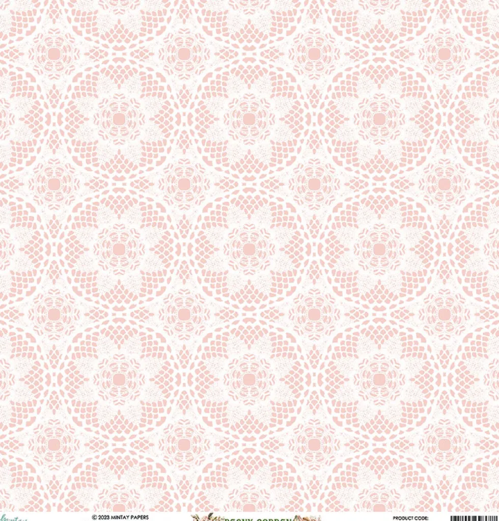 Papier do scrapbookingu 30,5 x 30,5 cm - Mintay - Peony Garden 01