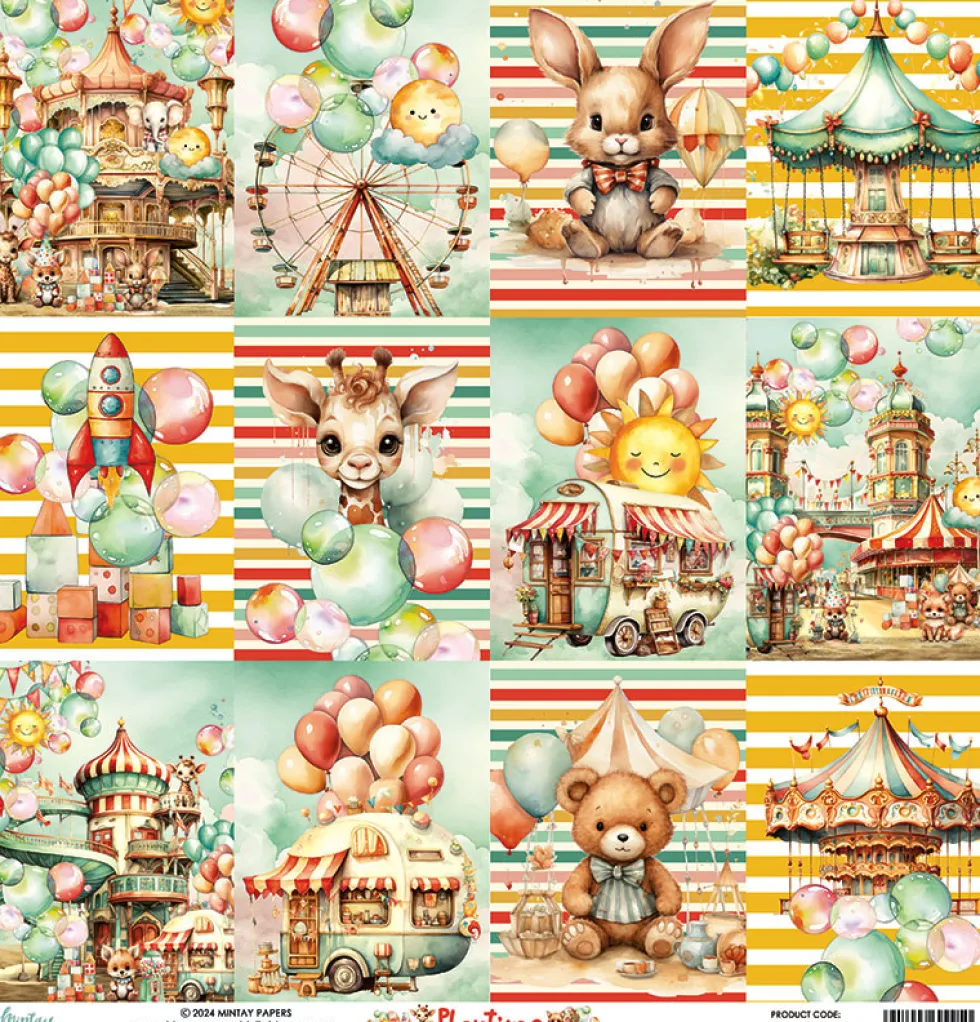 Papier do scrapbookingu 30,5 x 30,5 cm - Mintay - Playtime 06