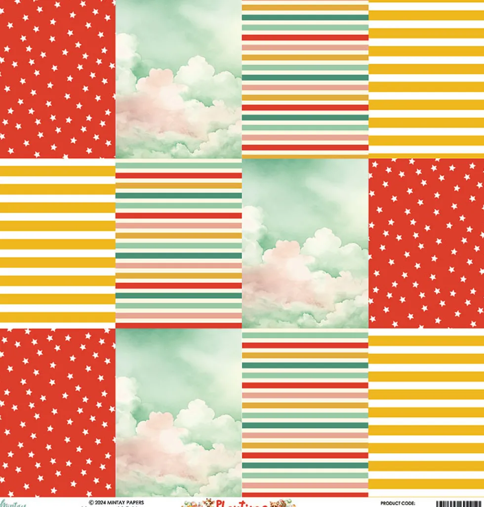 Papier do scrapbookingu 30,5 x 30,5 cm - Mintay - Playtime 06