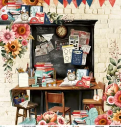 Papier do scrapbookingu 30,5 x 30,5 cm - Mintay - School Days 03