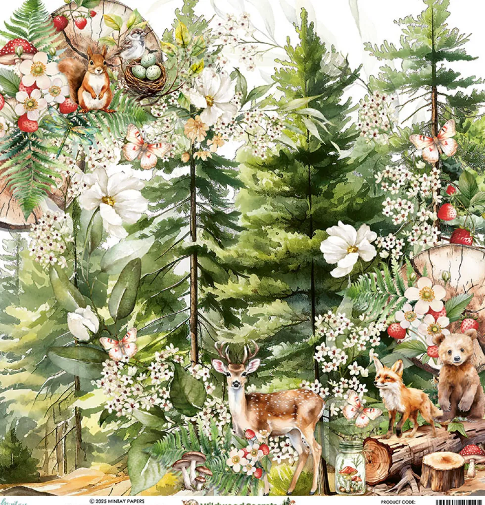 Papier do scrapbookingu 30,5 x 30,5 cm - Mintay - Wildwood Secrets 03