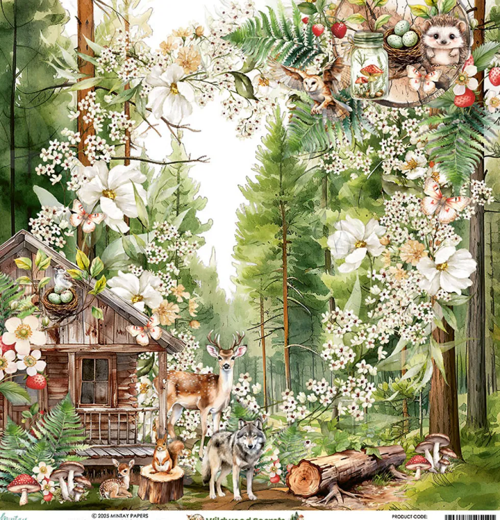 Papier do scrapbookingu 30,5 x 30,5 cm - Mintay - Wildwood Secrets 01