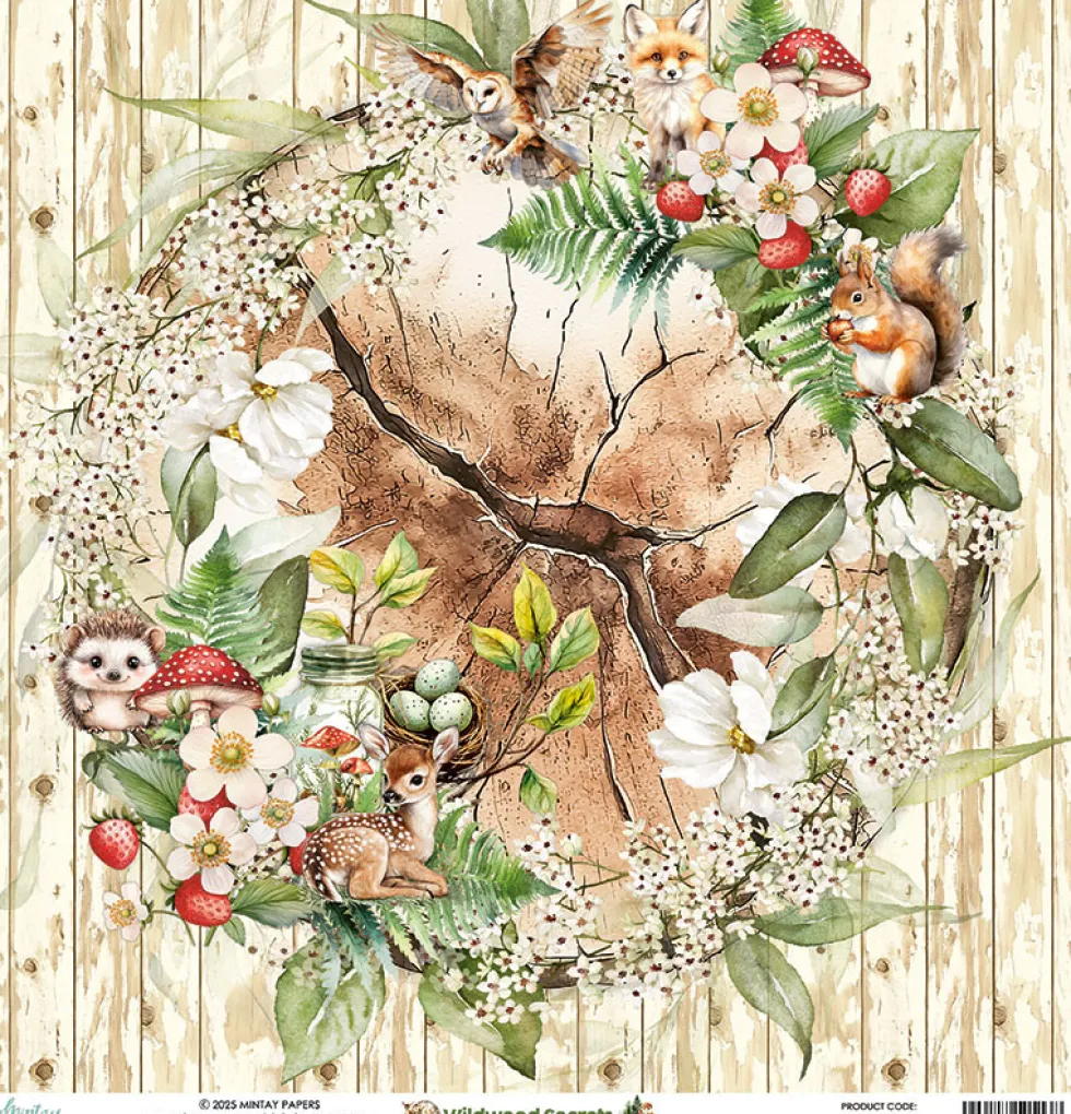 Papier do scrapbookingu 30,5 x 30,5 cm - Mintay - Wildwood Secrets 02