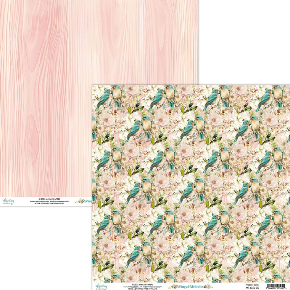 Papier do scrapbookingu 30,5 x 30,5 cm - Mintay - Winged Melodies 05