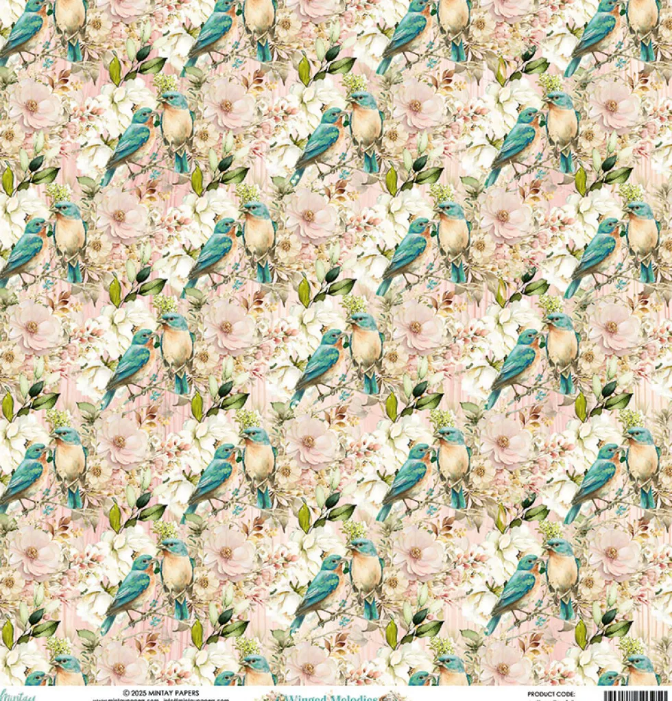 Papier do scrapbookingu 30,5 x 30,5 cm - Mintay - Winged Melodies 05