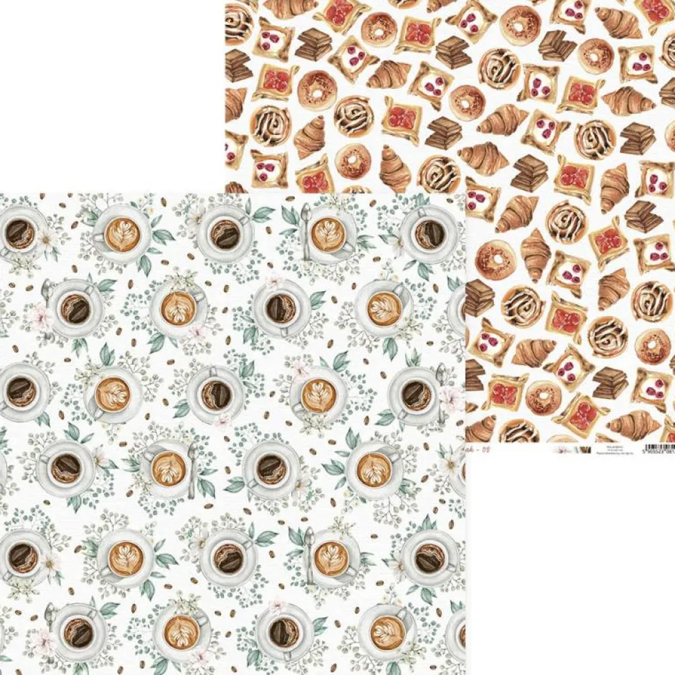 Papier do scrapbookingu 30,5 x 30,5 cm - Piątek Trzynastego - Coffee Break 02
