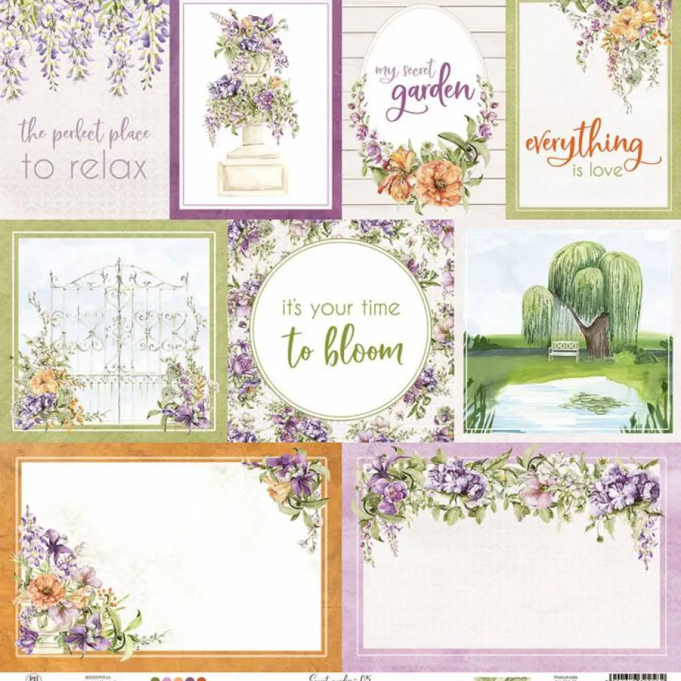 Papier do scrapbookingu 30,5 x 30,5 cm - Piątek Trzynastego - Secret garden 05