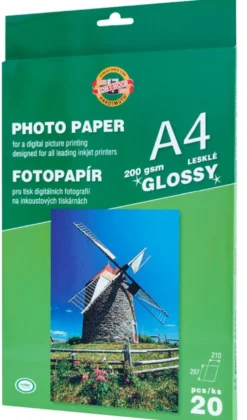 Papier fotograficzny A4 - Koh-I-Noor- błyszczący, 200 g/m2, 20 ark.