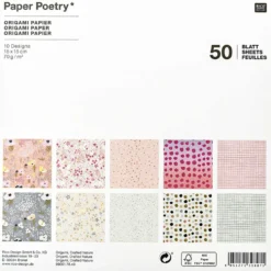 Papier origami Crafted Nature - Paper Poetry - 70 g, 50 ark.